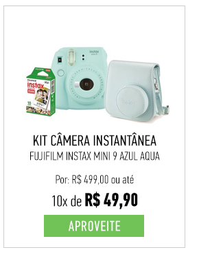 Kit Câmera Instantânea Fujifilm Instax Mini 9 Azul Aqua